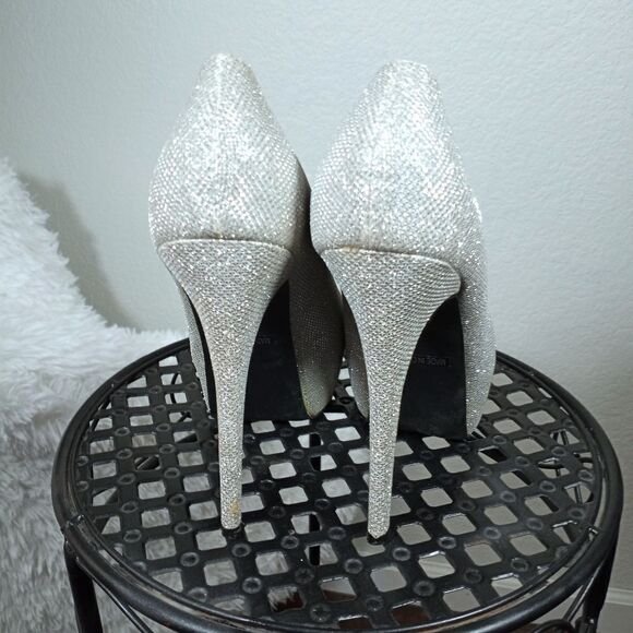 DE BLOSSOM COLLECTION SILVER SPARKLE PLATFORM SZ.9 - Picture 5 of 11